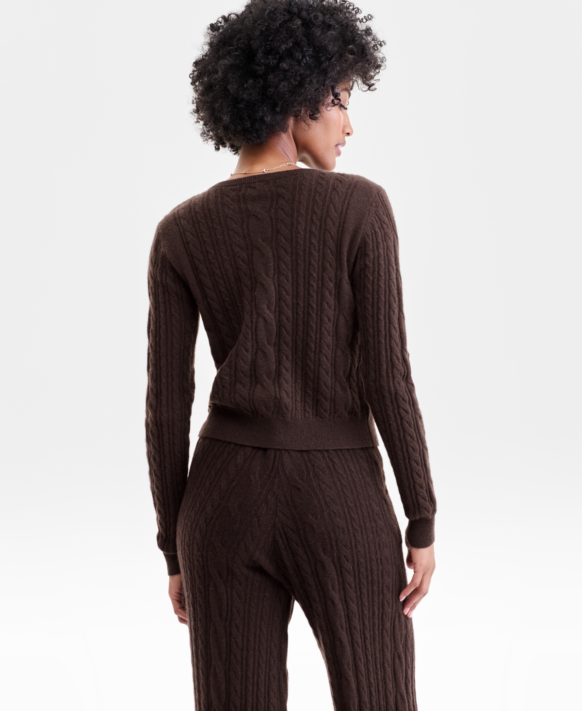 Charter Club Women's 100% Cashmere Cable-knit Cardigan Sweater, Macy's Exclusive In Brown