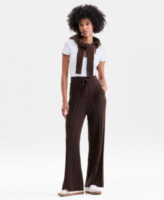 Charter Club - Women's 100% Cashmere Cable-Knit Pull-On Pants