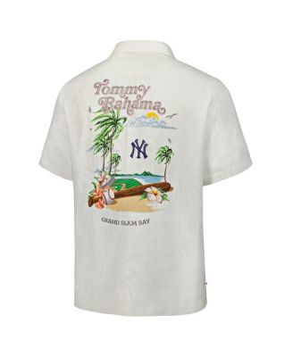 Men's White New York Yankees Grand Slam Bay Camp Button-Up Shirt