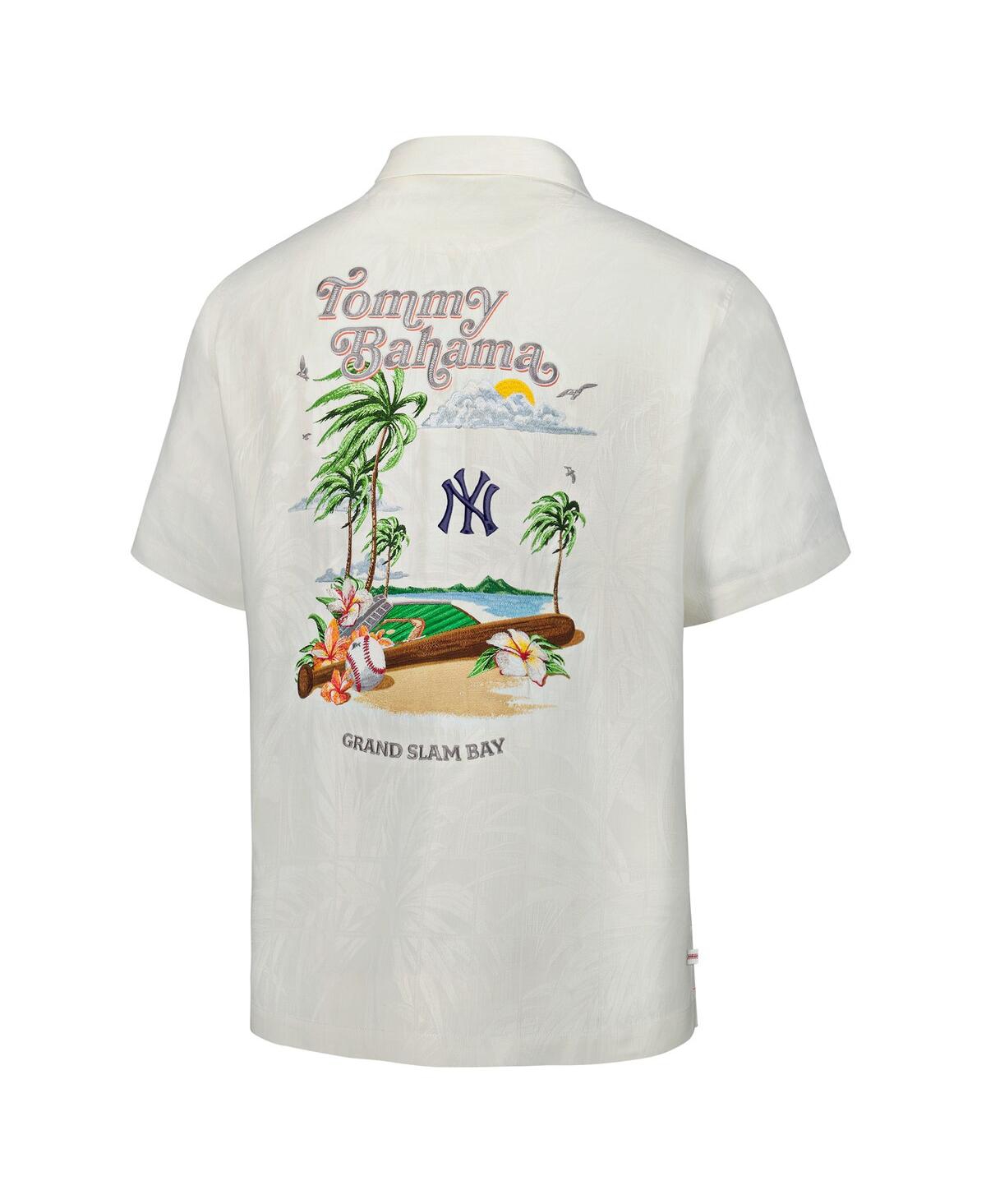 Tommy Bahama White Michigan Wolverines Grand Slam Bay Camp Button-up Shirt