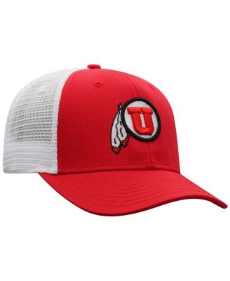 Мужская красно-белая бейсболка дальнобойщика Utah Utes Victory с регулируемой базовой линией от Top of the World