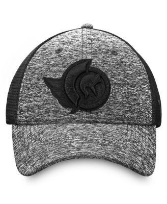 Мужская шляпа Fanatics черного цвета с бахромой/Black Ottawa Senators Authentic Pro Training Travel Trucker Flex Hat
