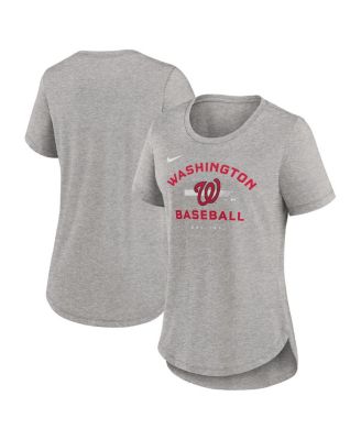 Nike - Women's Heather Gray Washington Nationals Hot Prospect Tri-Blend T-Shirt