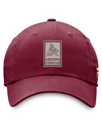 Мужская регулируемая шляпа Fanatics с гранатовым покрытием Arizona Coyotes Heritage в стиле ретро