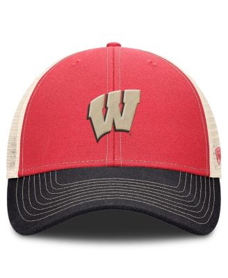 Мужская регулируемая шляпа дальнобойщика Wisconsin Badgers для бездорожья Top of the World, красно-черная