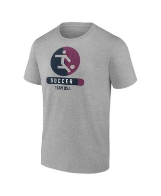 Мужская футболка Fanatics Mto Label от Heather Grey US Soccer, излучающая победу