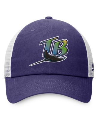 Мужская фиолетово-белая кепка дальнобойщика Nike Tampa Bay Rays с регулируемой посадкой