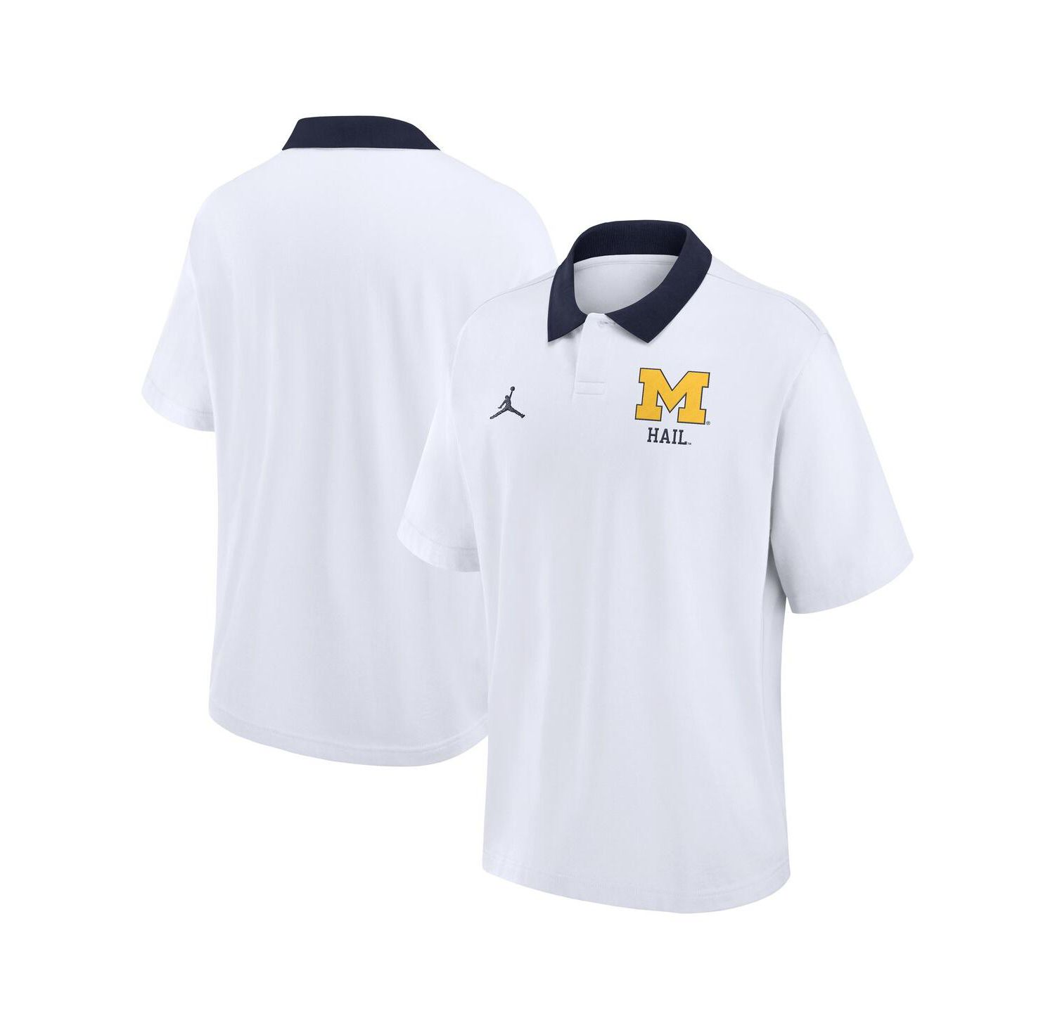 Men's White Michigan Wolverines Jersey Polo Shirt
