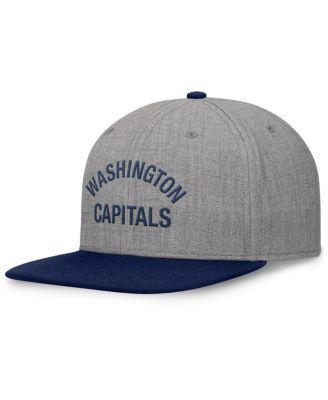 Men's Heather Gray Washington Capitals Elements Flat Brim Leather Strap back Hat