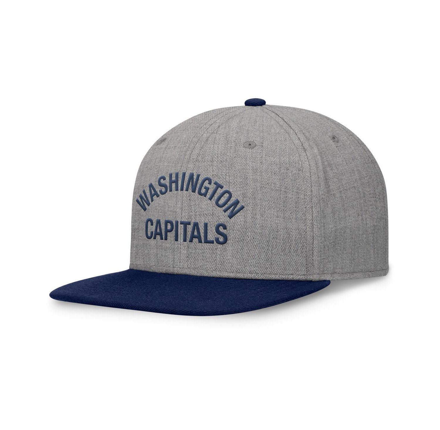 Men's Heather Gray Washington Capitals Elements Flat Brim Leather Strap back Hat