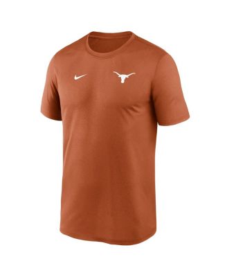 Мужская футболка Nike Texas Orange Texas Longhorns 2025 с небольшим логотипом Legend Performance на боковой линии.
