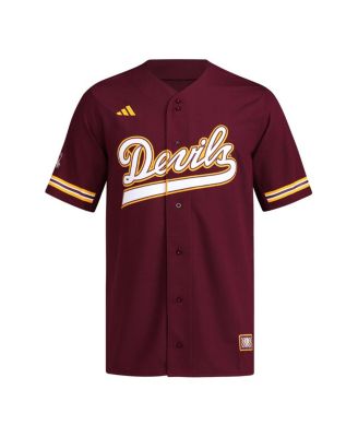 Мужская темно-бордовая бейсбольная майка Adidas Arizona State Sun Devils с реверсивным принтом в стиле ретро на всех пуговицах