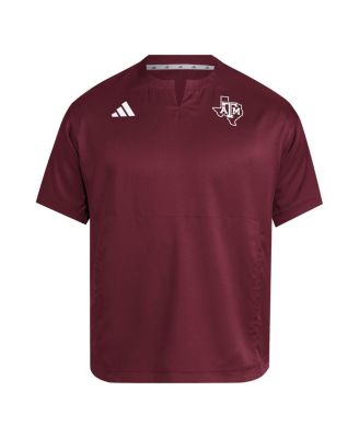 Мужская темно-бордовая футболка-пуловер Texas A&M Aggies Dugout Coachs Adizero с вырезами на шее от Adidas