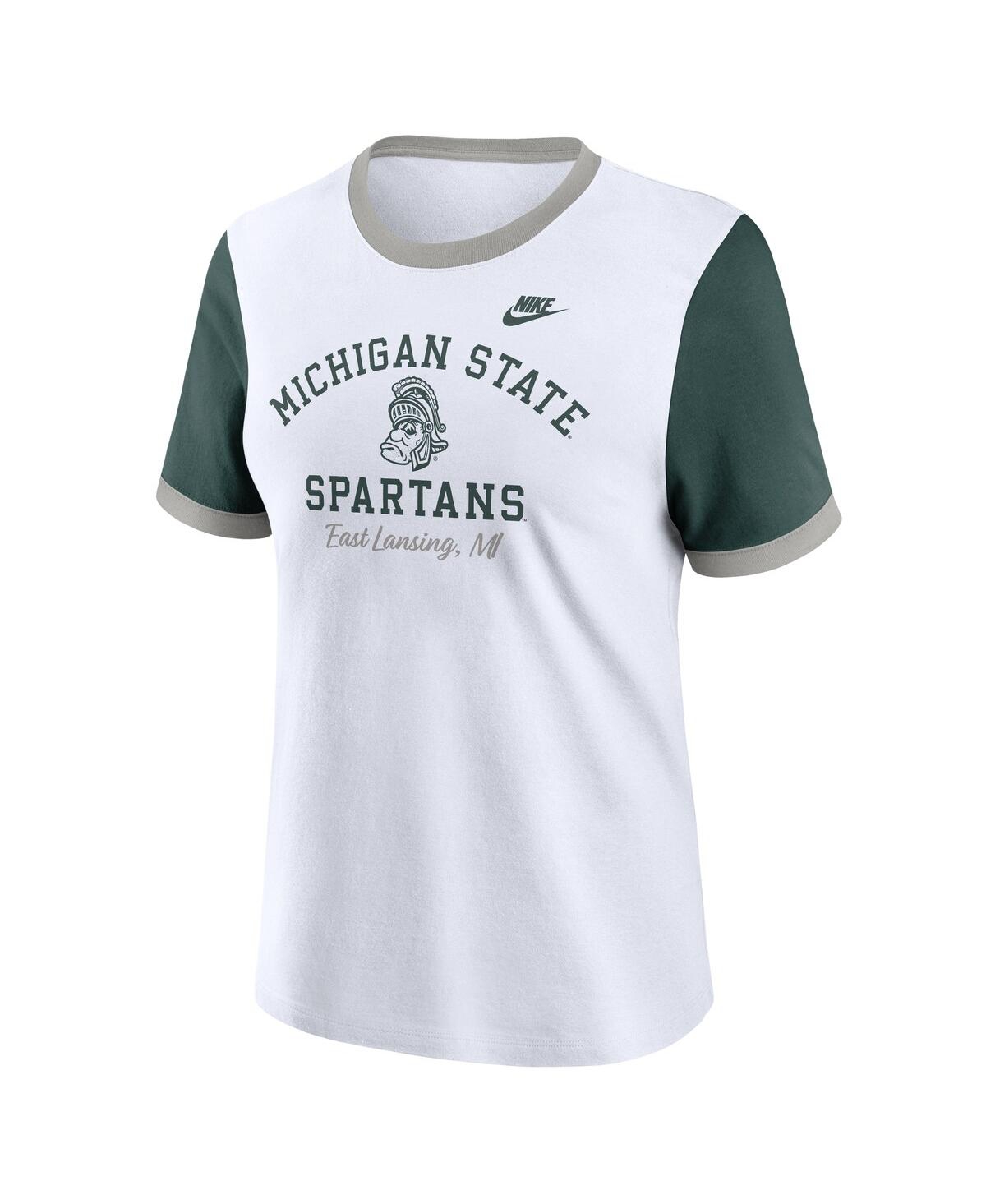 Nike Women's White Michigan State Spartans Legacy Fundamental Expression Tri-blend T-shirt