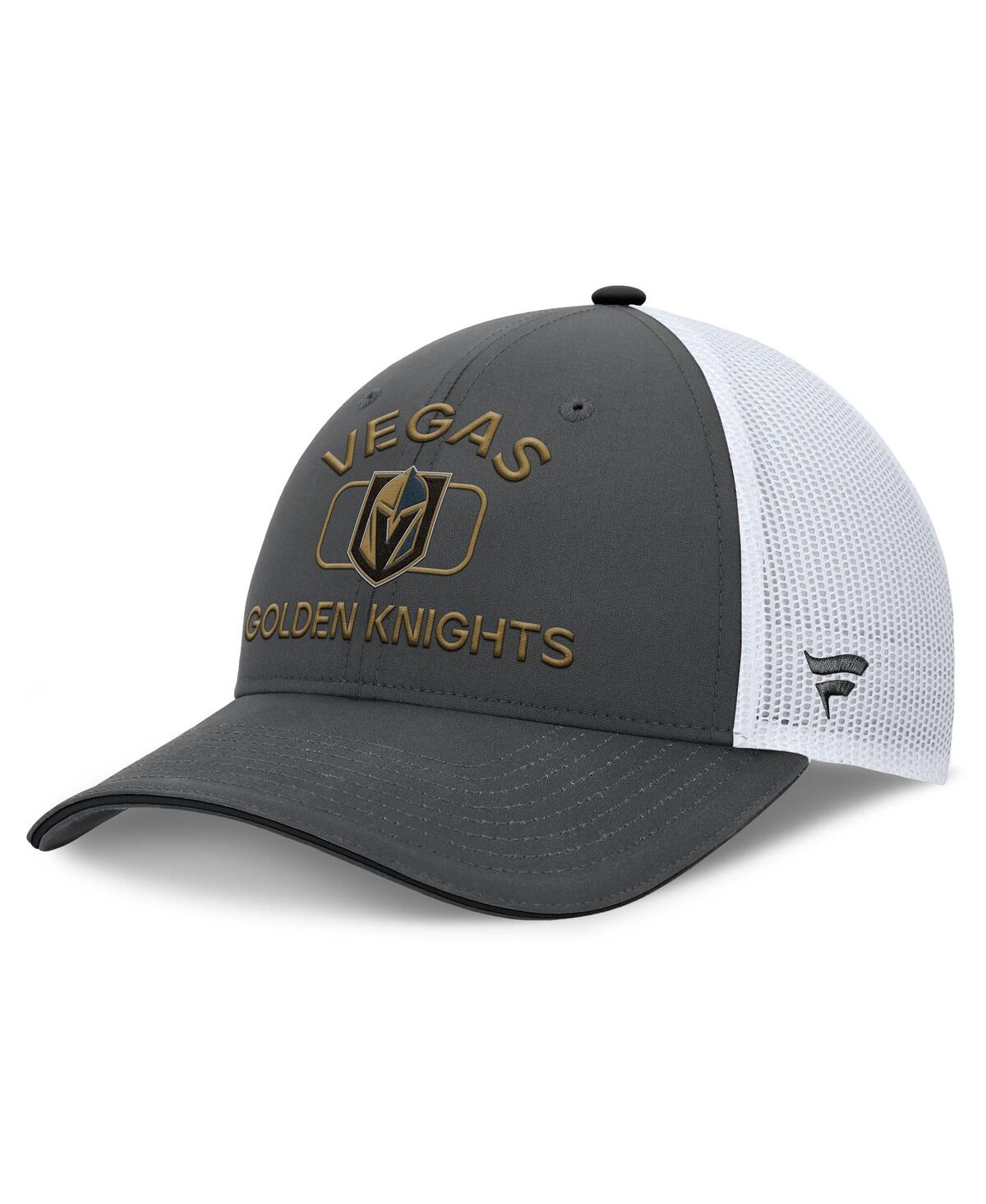 Fanatics Men's Gray/white Vegas Golden Knights Authentic Pro Rink Trucker Hat In Multi
