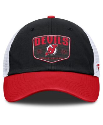 Мужская черная бейсболка Fanatics New Jersey Devils Fundamental с регулируемой посадкой для дальнобойщиков