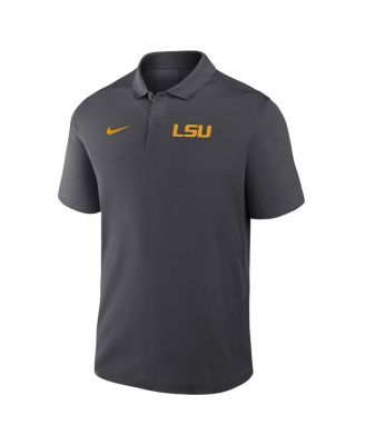 Мужская футболка-поло Nike Anthracite LSU Tigers Prime Time Victory с логотипом Primary Performance