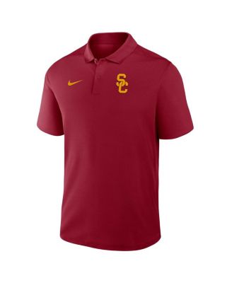 Мужская футболка-поло Nike Cardinal USC Trojans Prime Time Victory с логотипом Primary Performance