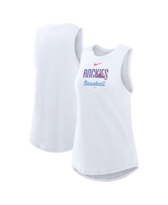 Women's White Colorado Rockies 2025 City Connect Tri-Code High Neck Performance Tank Top