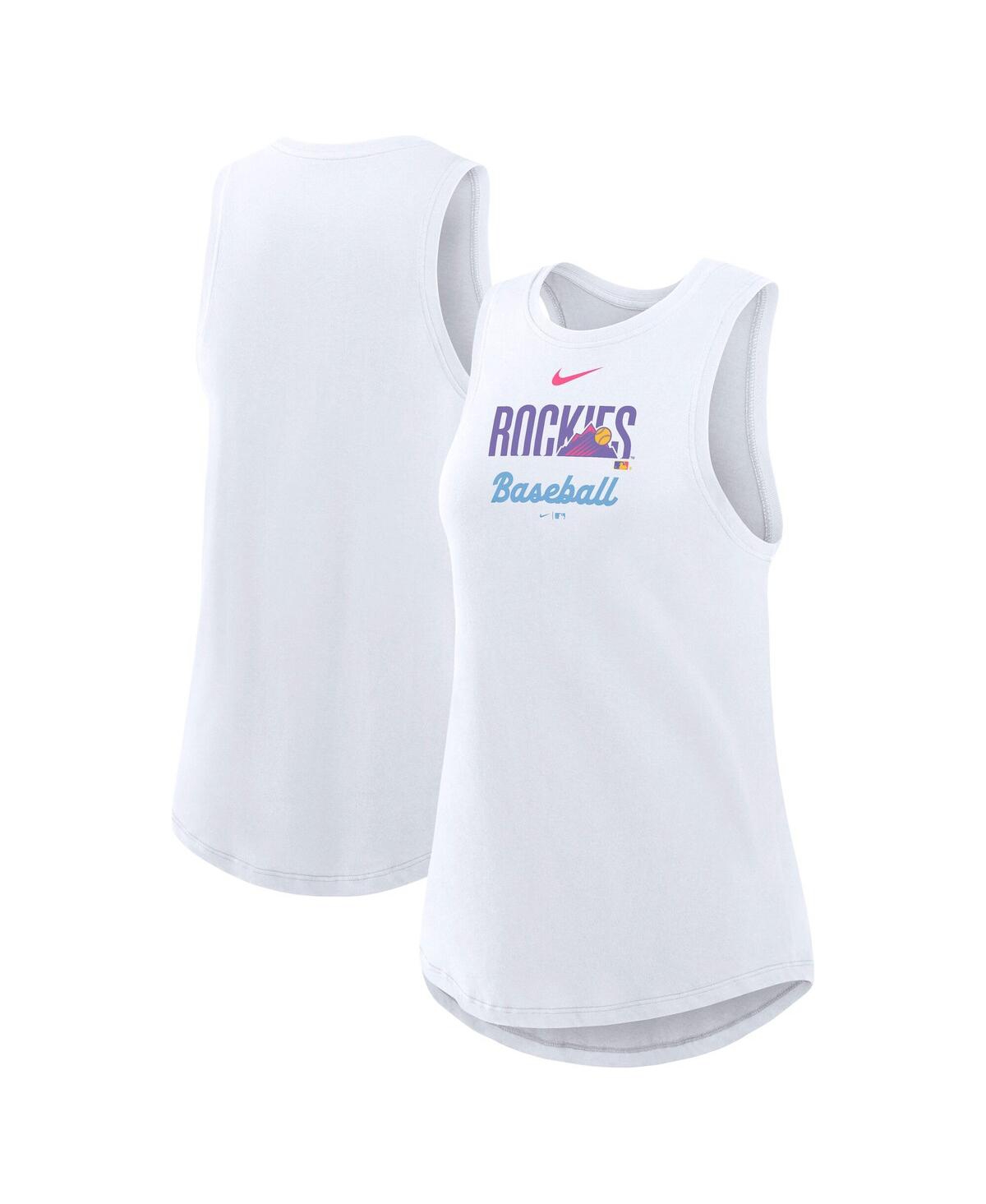 Nike White Colorado Rockies 2025 City Connect Tri-code High Neck Performance Tank Top In Purple