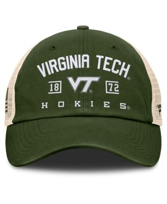 Мужские кроссовки Fanatics оливкового цвета Virginia Tech Hokies с регулируемой шляпой для дальнобойщиков в стиле милитари