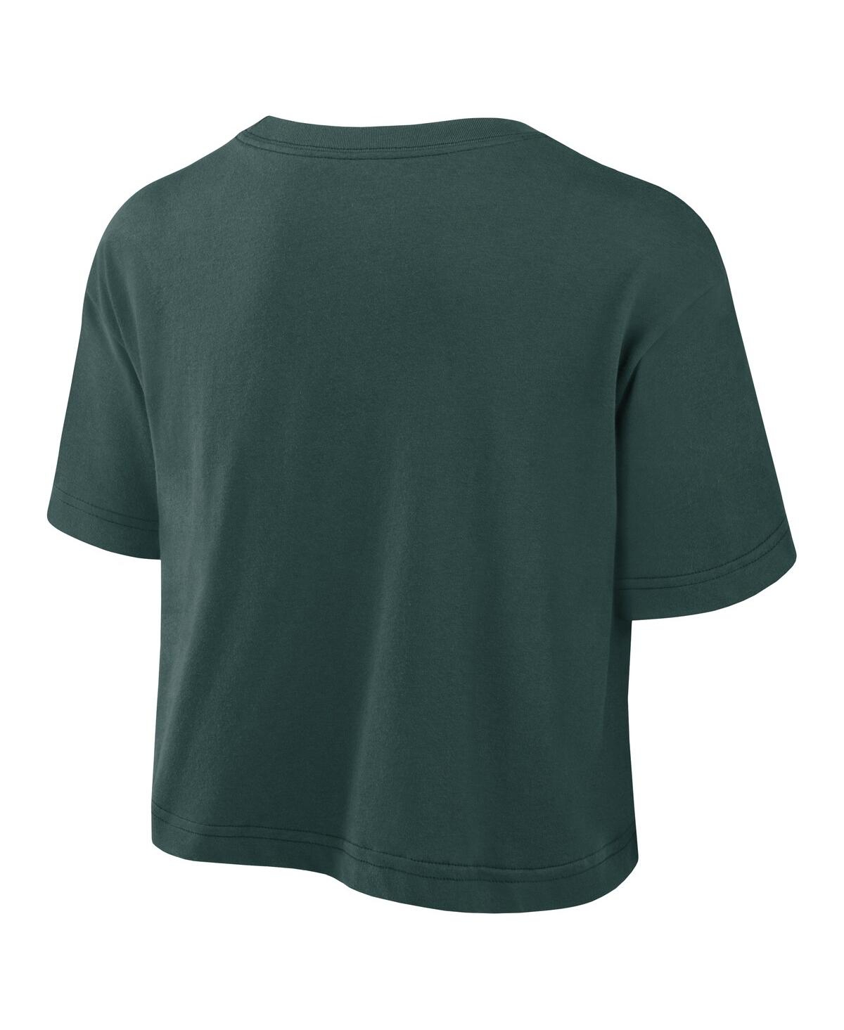 Nike Green Michigan State Spartans Power Pursuit Athletic Prep Arch Performance Cropped T-shirt