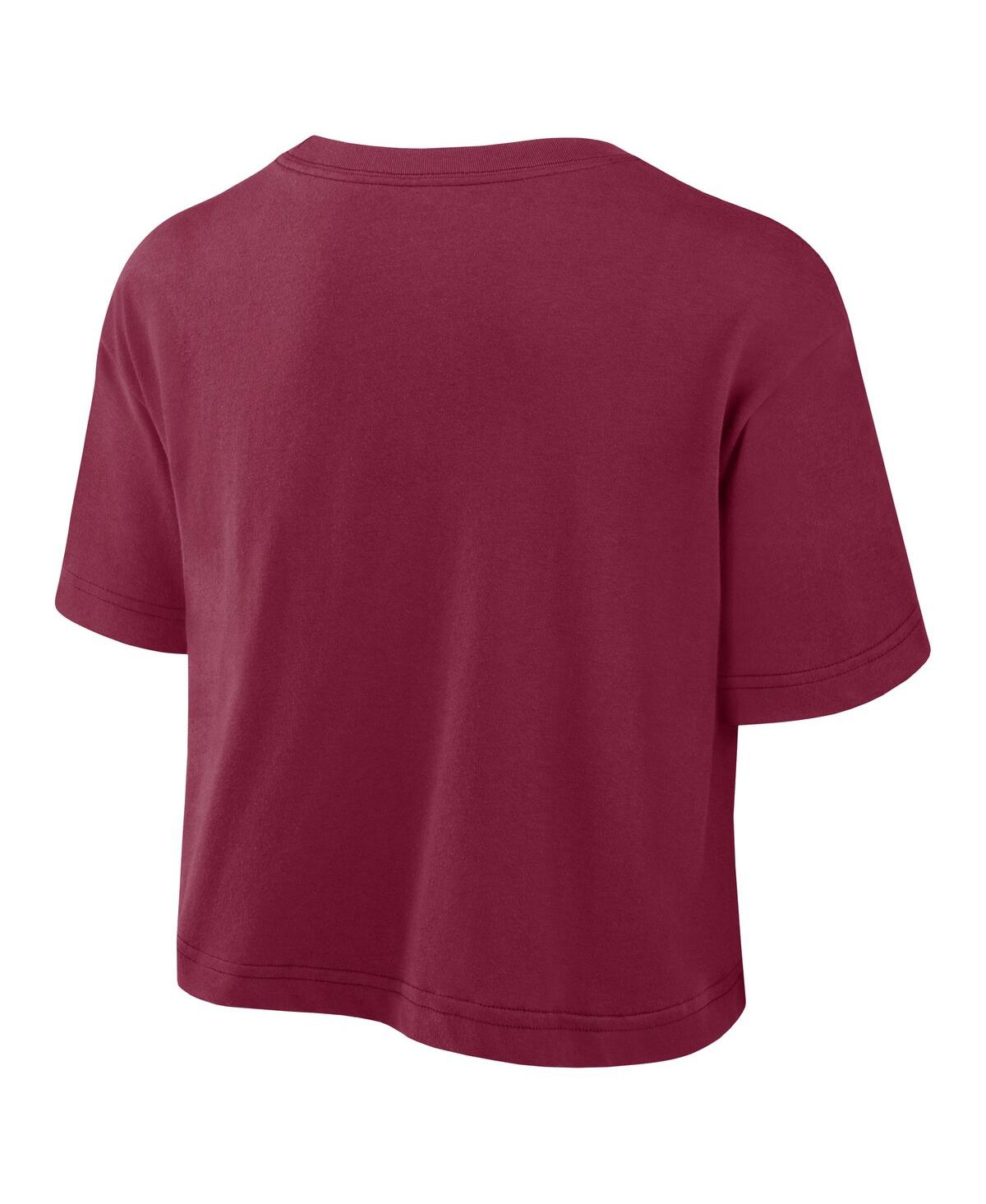 Nike Women's Garnet Florida State Seminoles Power Pursuit Athletic Prep Arch Performance Cropped T-shirt