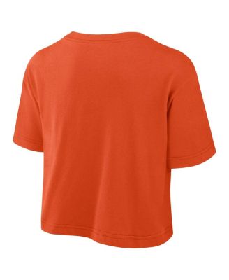 Women's Orange Clemson Tigers Power Pursuit Athletic Prep Arch Performance Cropped T-Shirt