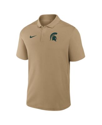 Men's Tan Michigan State Spartans Primetime Victory Primary Logo Performance Polo Shirt