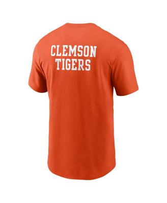Men's Orange Clemson Tigers 2-Hit Stacked T-Shirt