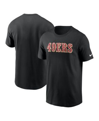 Nike - Men's Black San Francisco 49ers Primetime Wordmark Essential T-Shirt