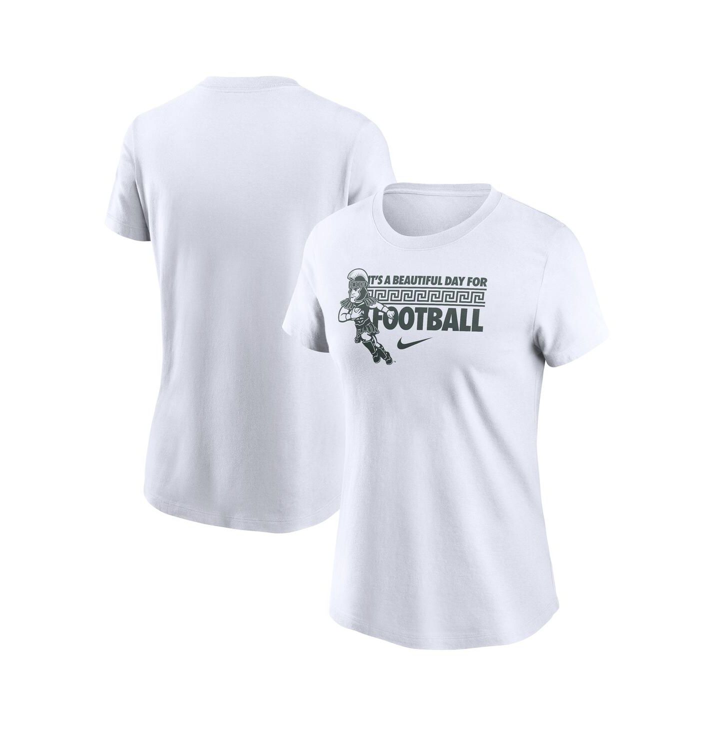 Женская футболка Nike White Michigan State Spartans Fan — фото 1