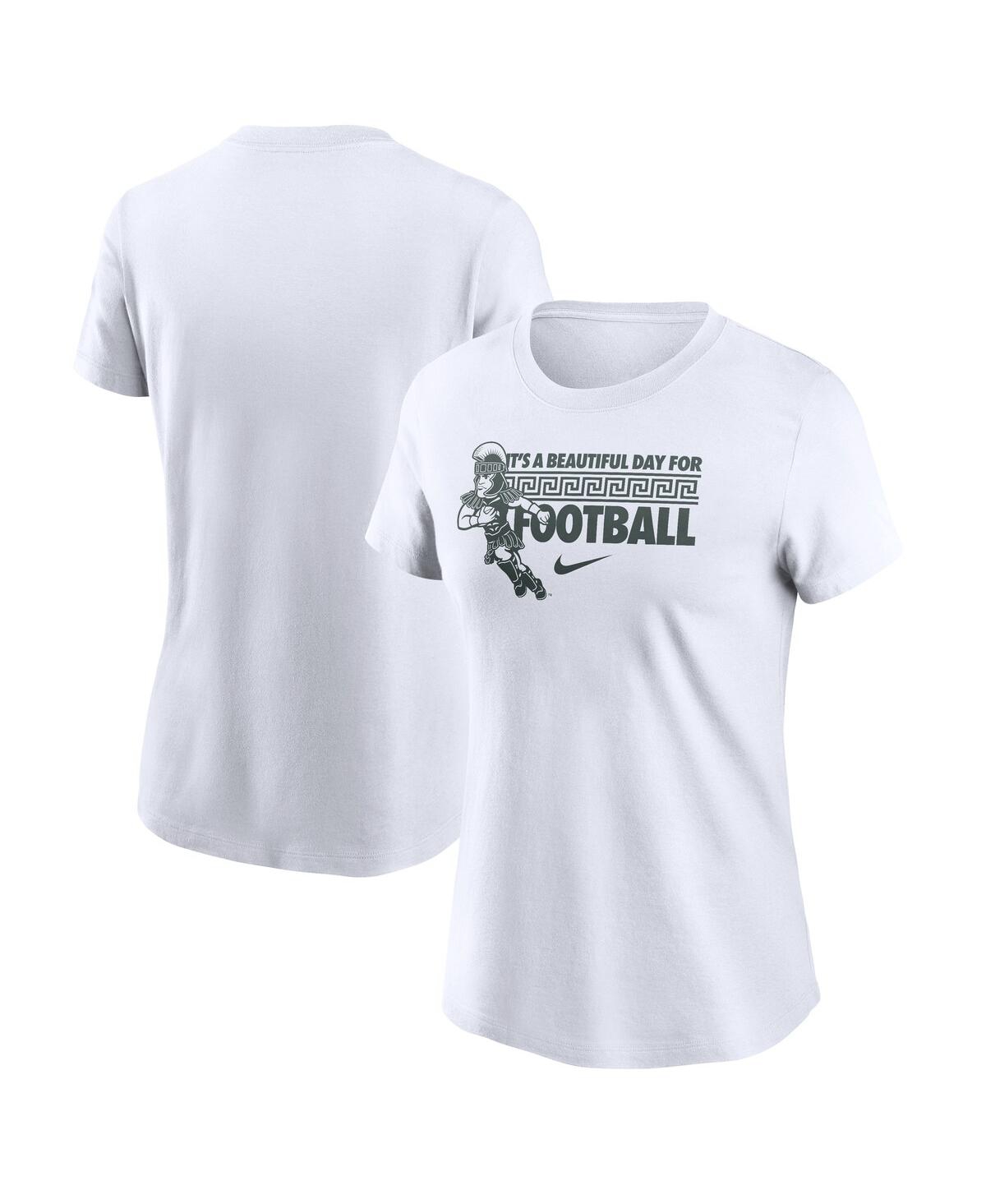 Nike Women's White Michigan State Spartans Fan T-shirt In White