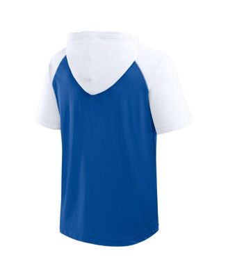 Мужская футболка с капюшоном Fanatics Royal Los Angeles Dodgers Prime Raglan и коротким рукавом