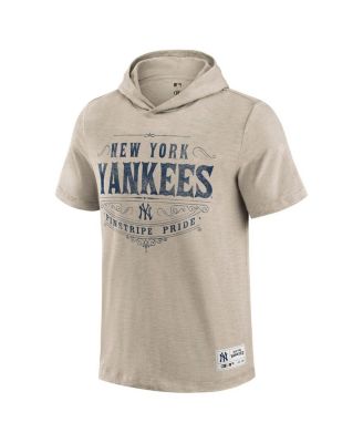 Men's Tan New York Yankees Hooded T-Shirt