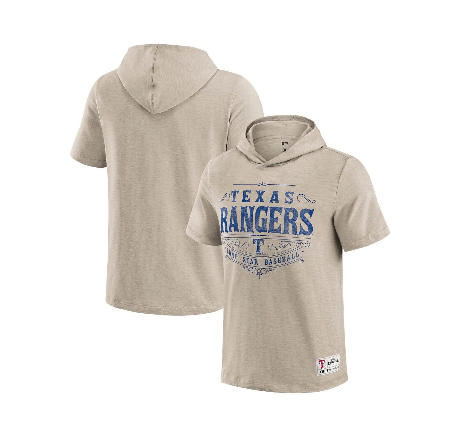 Men's Tan Texas Rangers Hooded T-Shirt
