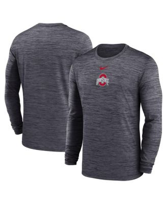 Nike - Men's Black Ohio State Buckeyes 2025 Sideline Velocity Performance Long Sleeve T-Shirt