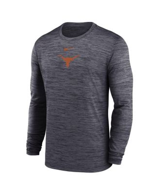 Мужская черная футболка с длинным рукавом Texas Longhorns 2025 Sideline Velocity Performance от Nike