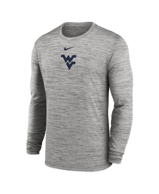 Мужская серая футболка Nike West Virginia Mountaineers 2025 Sideline Velocity Performance с длинным рукавом от Nike