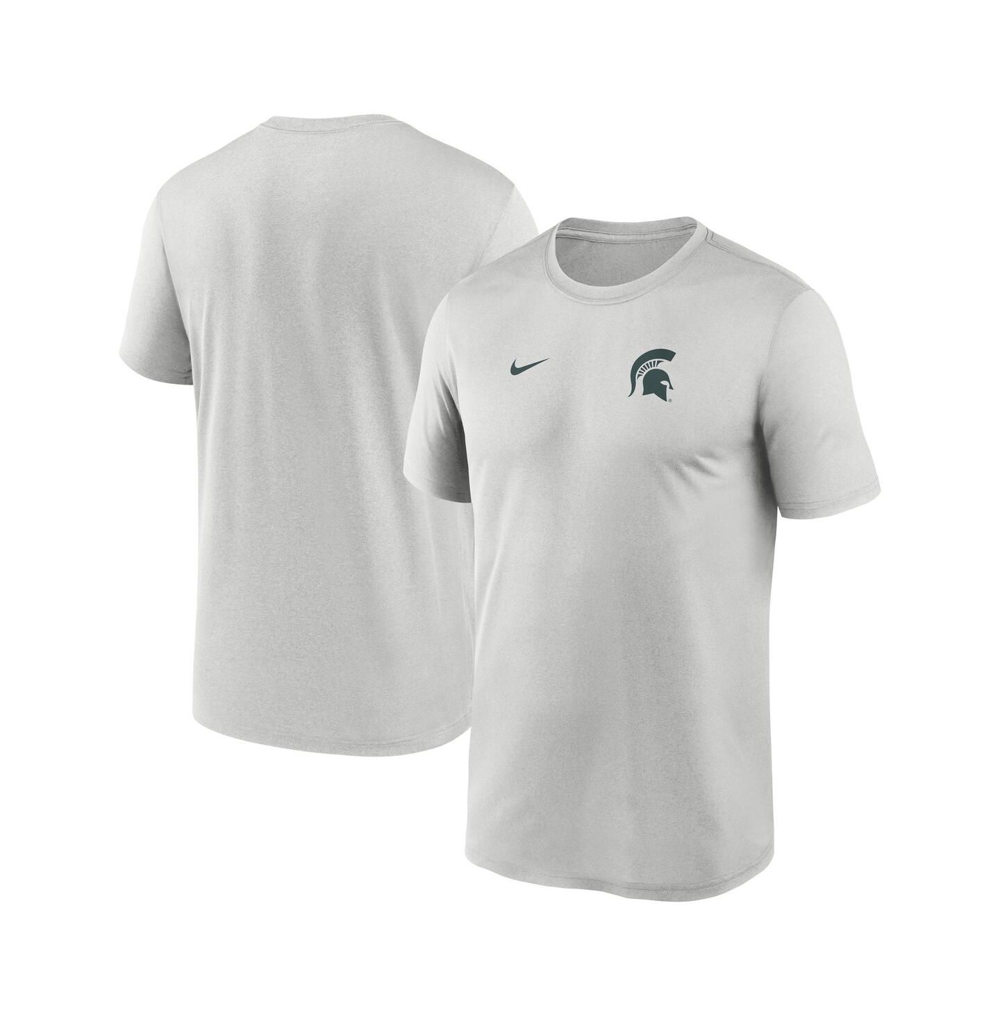 Мужская футболка Nike Gray Michigan State Spartans 2025 Sideline Small Logo Legend Performance — фото 1