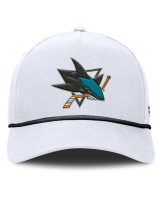 Мужская белая шляпа Fanatics Rope A-образной формы с регулируемой оправой San Jose Sharks