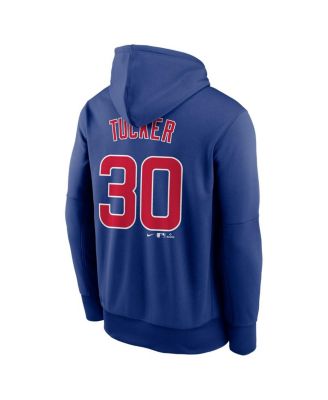 Men's Kyle Tucker Blue Chicago Cubs Player Name Number Pullover Hoodie