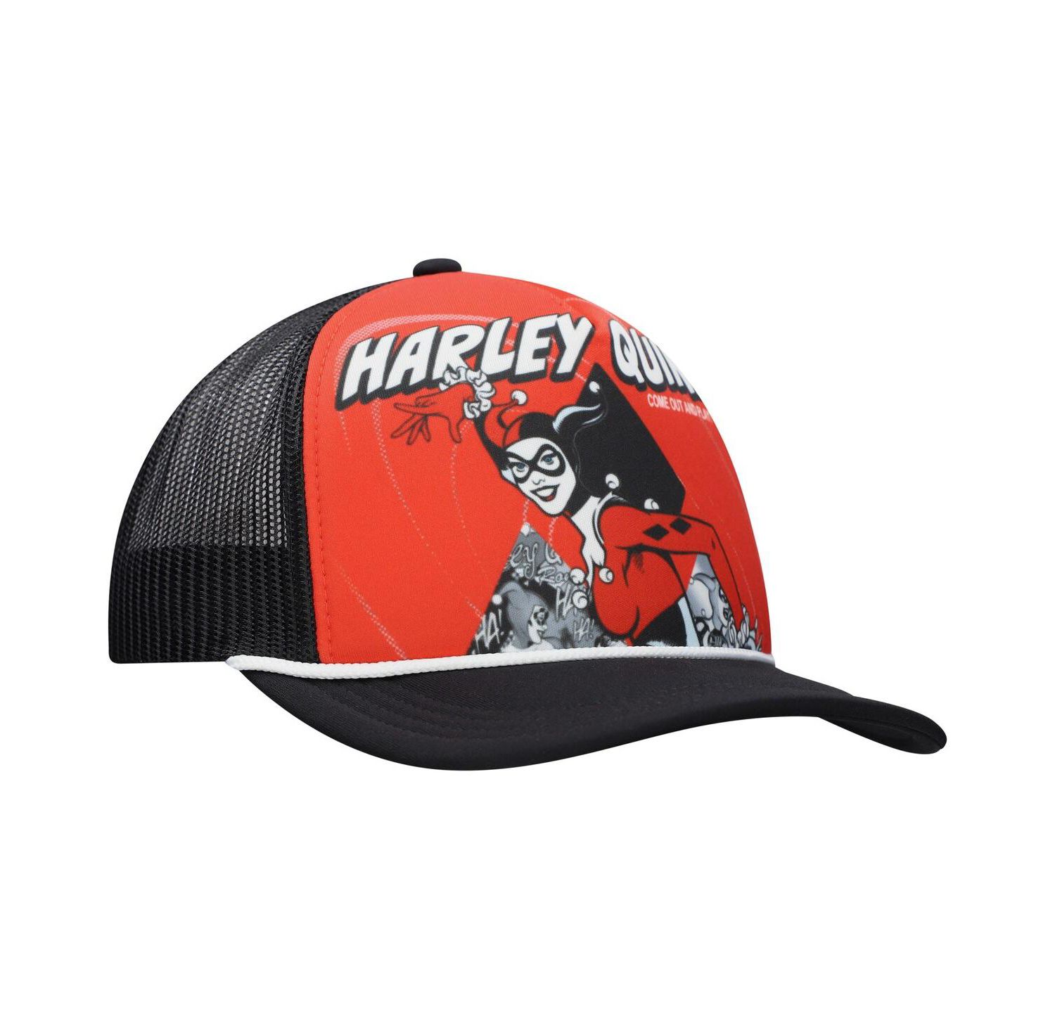 Men's and Women's Red/Black Harley Quinn Graphic Foam Trucker Adjustable Hat