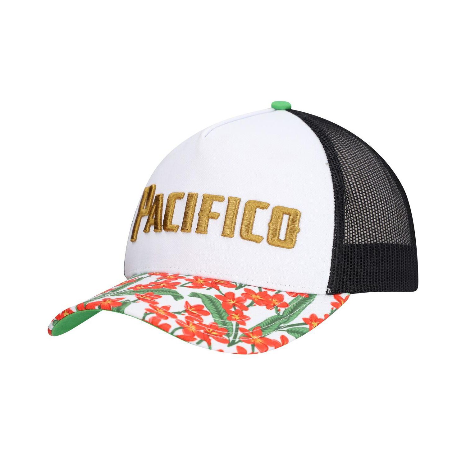 Men's White Pacifico A-Frame Floral Trucker Adjustable Hat