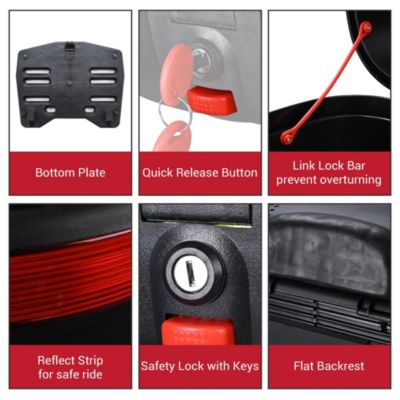 AHR 30L Motorcycle Tour Tail Box Scooter Trunk Luggage Top Lock Storage Carrier Case