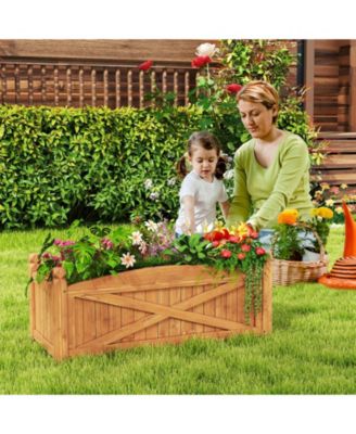 Wooden Raised Garden Bed  Drainage Holes for Patio Garden