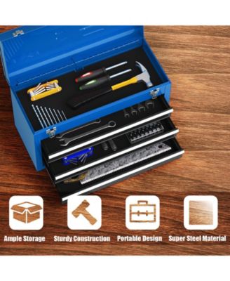 Portable Garage Mechanic Tool Cabinet Box with 3 Drawers