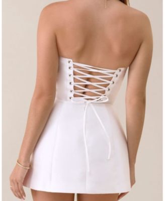 Women's Strapless Sheen Corset Mini Dress