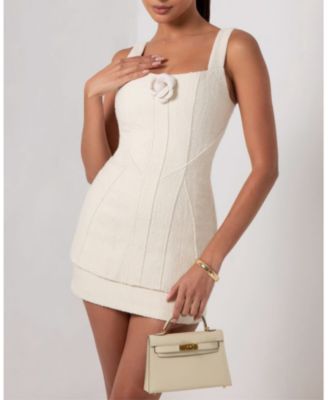 Women's Boucle Flower Mini Dress