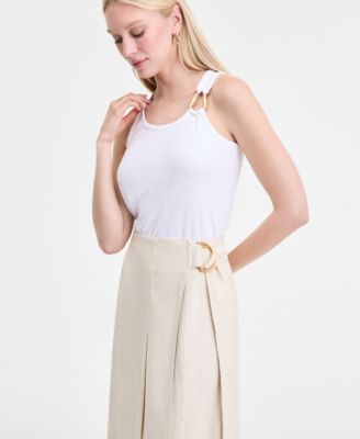 Women's Linen-Blend Maxi Skirt, Exclusively at Macy's